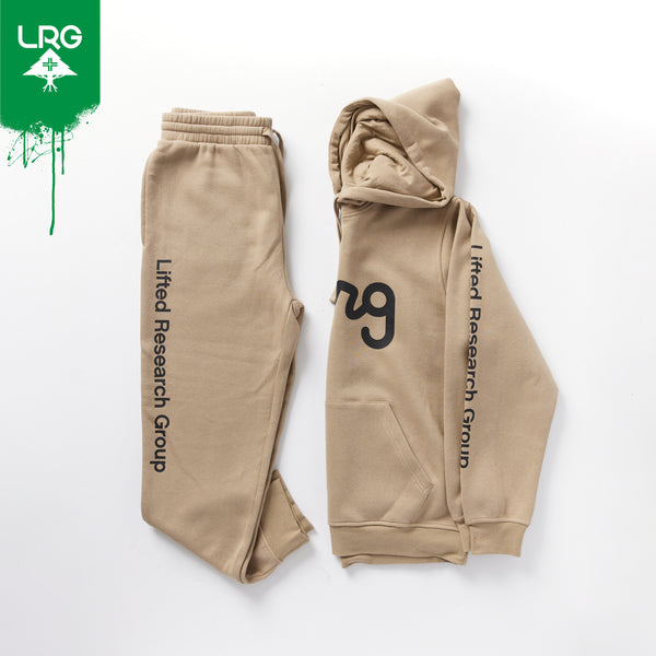 LIFTED SCRIPT PULLOVER HOODIE - KHAKI