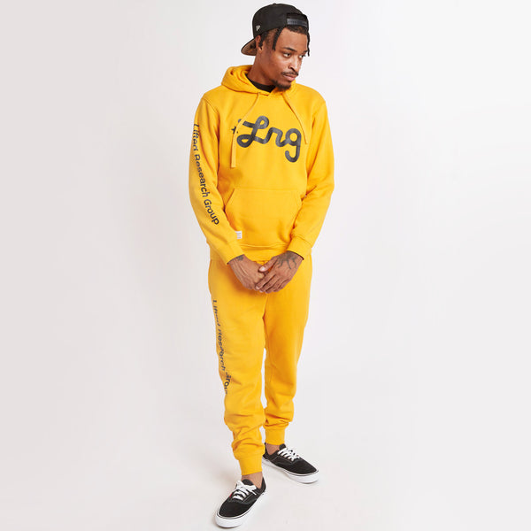 LIFTED SCRIPT PULLOVER HOODIE - GOLD