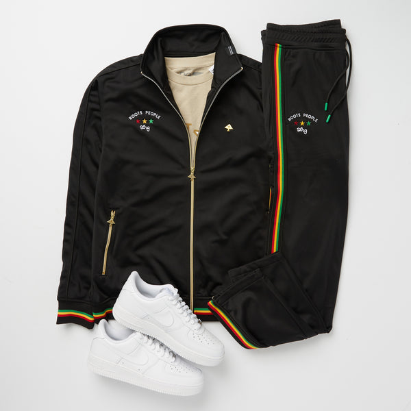 MUSICAL ROOTS TRACK PANTS - BLACK